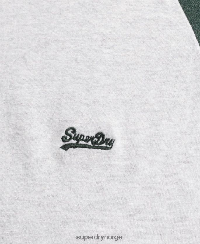 Superdry grønn klær 86P46D4903 organisk bomull essensielt baseball-t-skjorte med logo menn