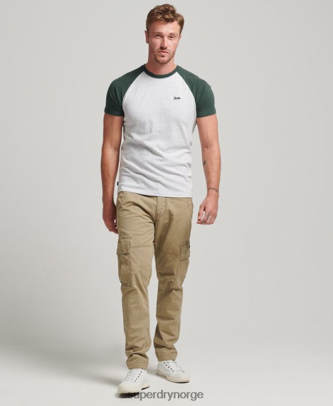 Superdry grønn klær 86P46D4903 organisk bomull essensielt baseball-t-skjorte med logo menn