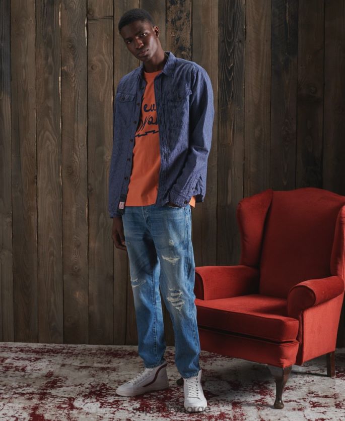 Superdry grønn klær 86P46D4908 begrenset opplag tørr varsity t-skjorte menn