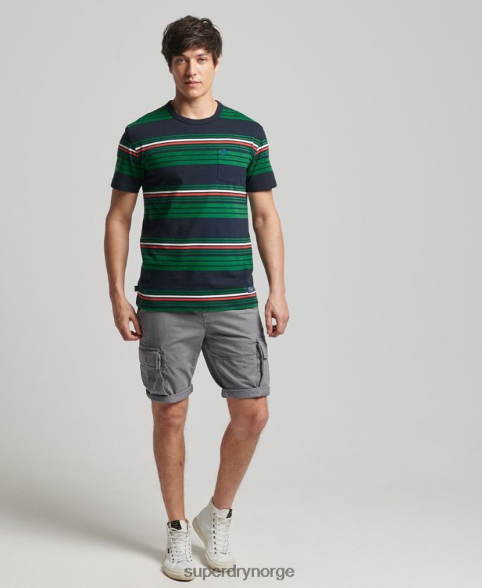 Superdry grønn klær 86P46D4934 vintage stripe t-skjorte menn