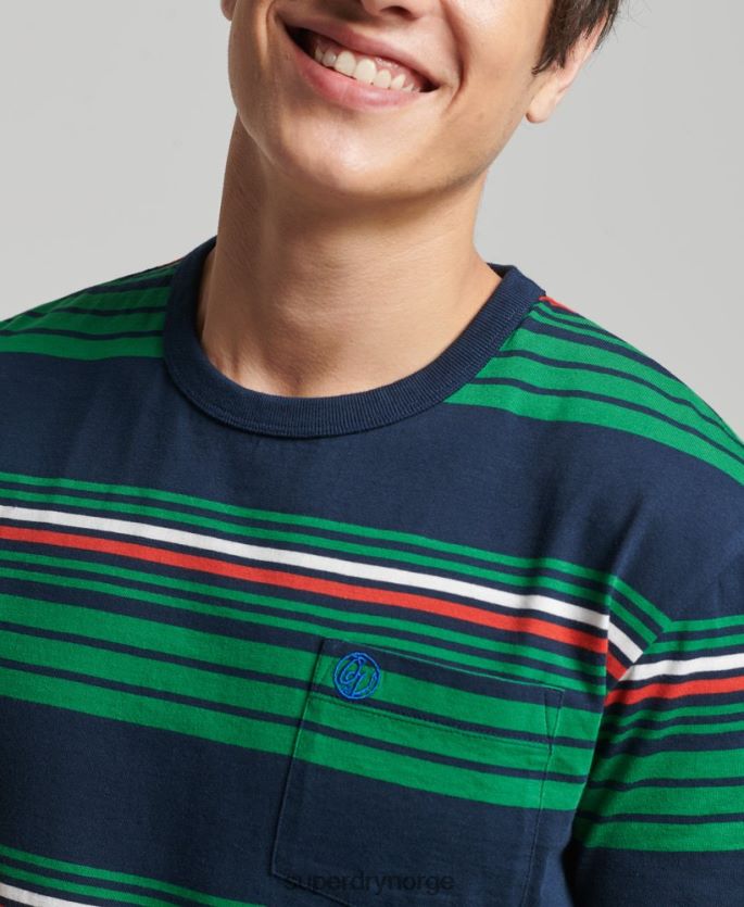 Superdry grønn klær 86P46D4934 vintage stripe t-skjorte menn