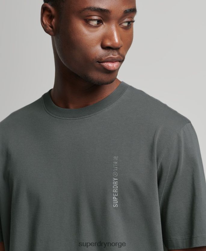 Superdry grønn klær 86P46D4977 core logo lineær løs t-skjorte menn
