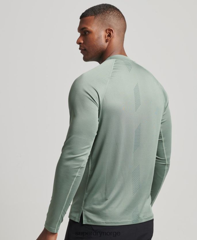 Superdry grønn klær 86P46D5404 train mock hals topp menn
