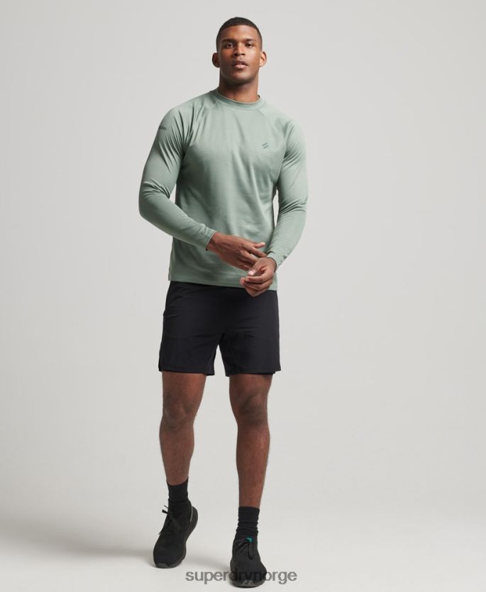 Superdry grønn klær 86P46D5404 train mock hals topp menn