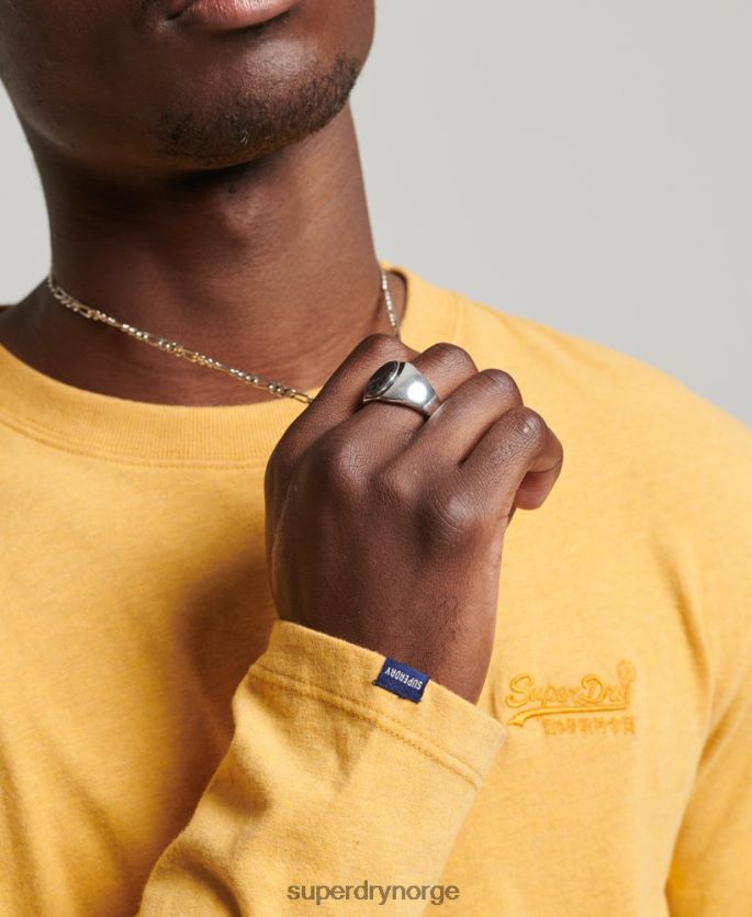 Superdry gul klær 86P46D1562 vintage logobrodert topp i økologisk bomull menn