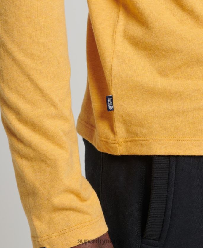 Superdry gul klær 86P46D1562 vintage logobrodert topp i økologisk bomull menn