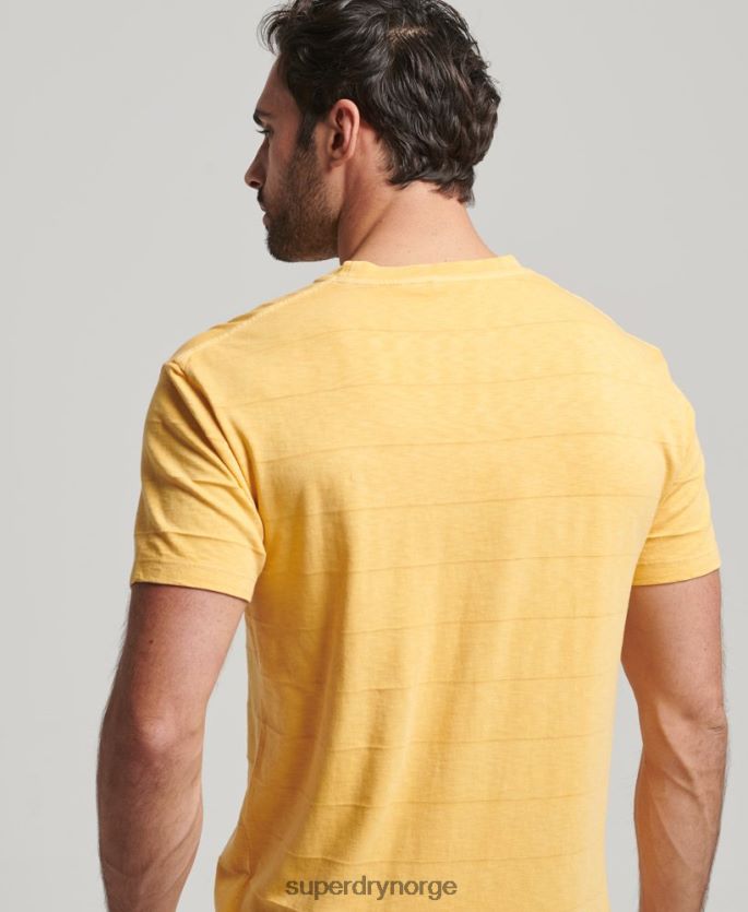 Superdry gul klær 86P46D34 t-skjorte med vintage tekstur i økologisk bomull menn