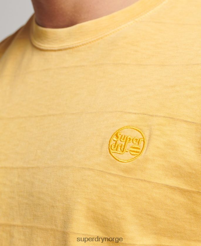 Superdry gul klær 86P46D34 t-skjorte med vintage tekstur i økologisk bomull menn