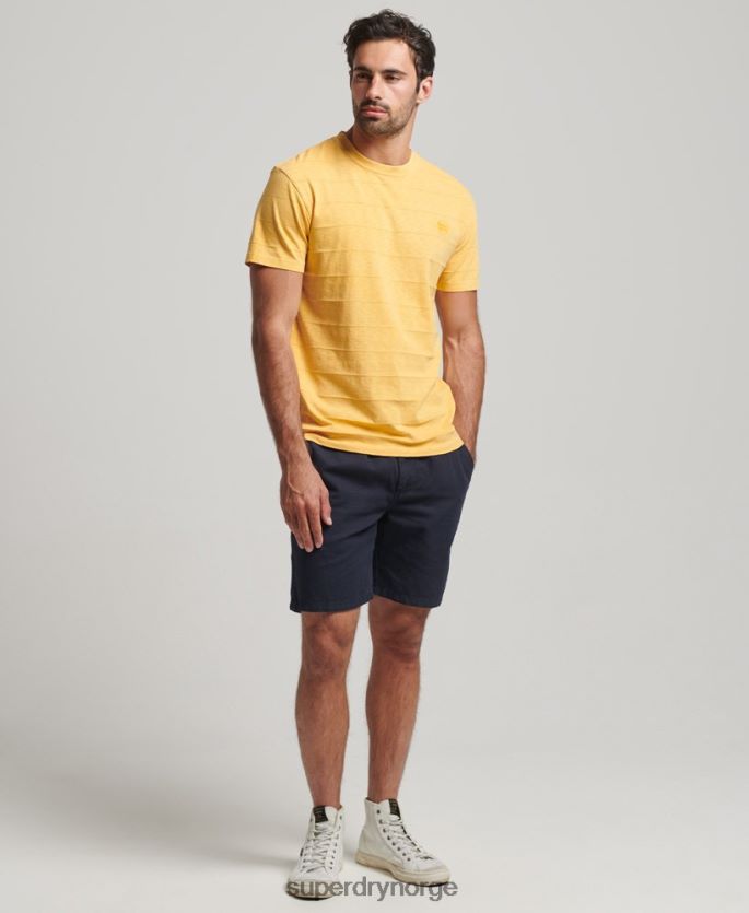Superdry gul klær 86P46D34 t-skjorte med vintage tekstur i økologisk bomull menn