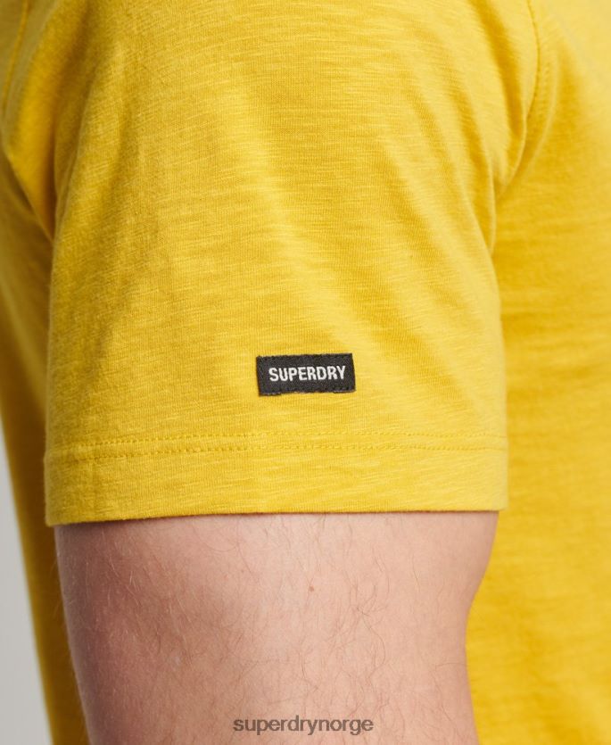 Superdry gul klær 86P46D4817 t-skjorte med rund hals i økologisk bomull menn