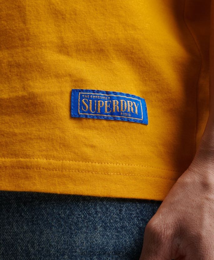 Superdry gull klær 86P46D4933 vintage avslappet ringer-t-skjorte i økologisk bomull menn