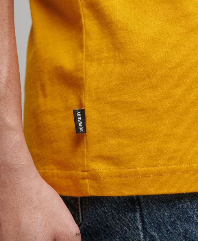 Superdry gull klær 86P46D4933 vintage avslappet ringer-t-skjorte i økologisk bomull menn