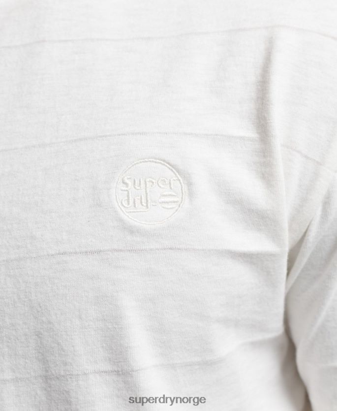 Superdry hvit klær 86P46D10 t-skjorte med vintage tekstur i økologisk bomull menn