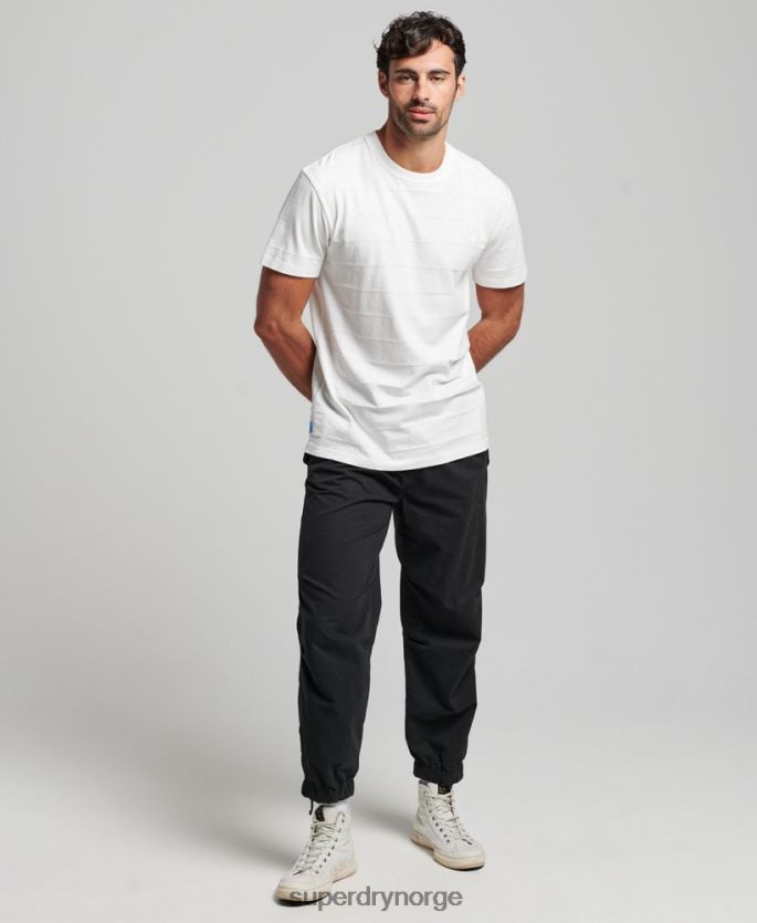 Superdry hvit klær 86P46D10 t-skjorte med vintage tekstur i økologisk bomull menn