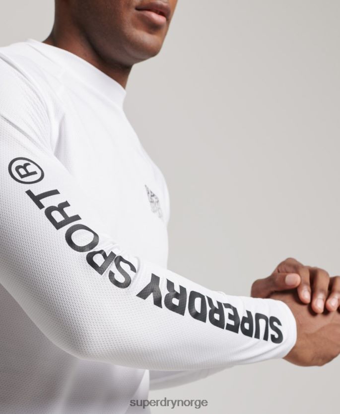 Superdry hvit klær 86P46D1413 train mock hals topp menn