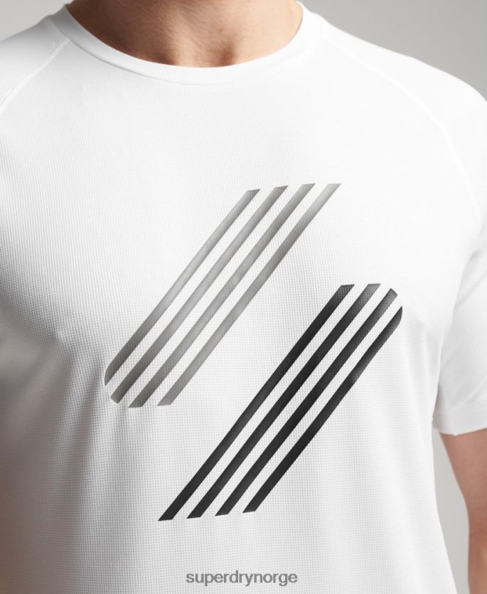 Superdry hvit klær 86P46D1435 tren aktiv låst t-skjorte menn