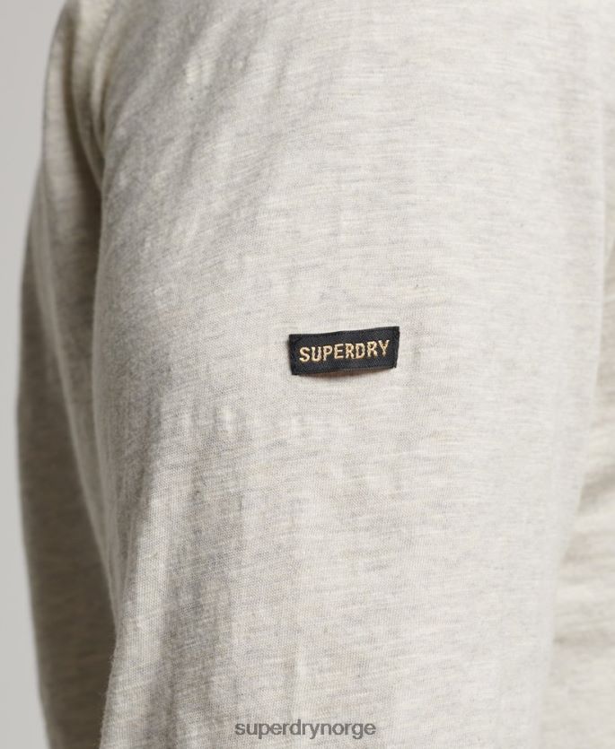 Superdry hvit klær 86P46D1516 langermet slub jersey topp menn