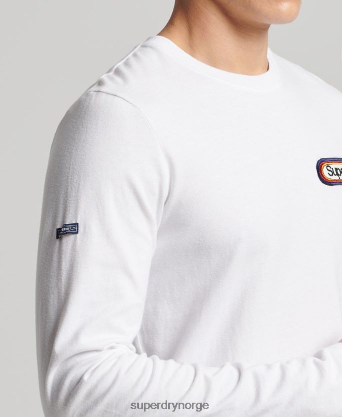 Superdry hvit klær 86P46D1530 vintage kjernelogo sesongbasert topp menn