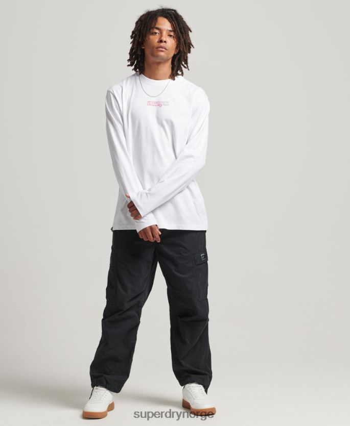 Superdry hvit klær 86P46D1537 inn i skogen langermet topp menn