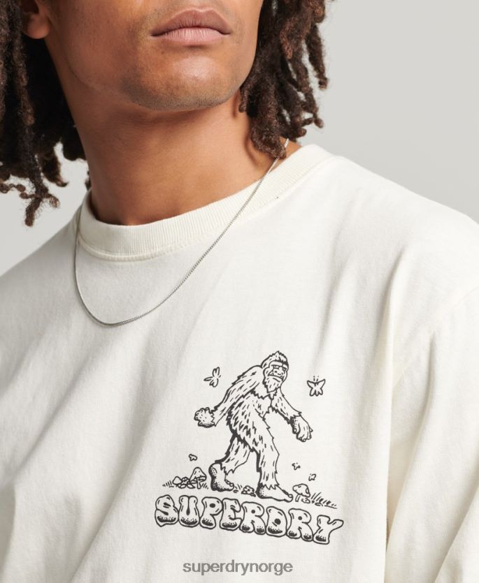 Superdry hvit klær 86P46D1538 inn i skogen langermet topp menn