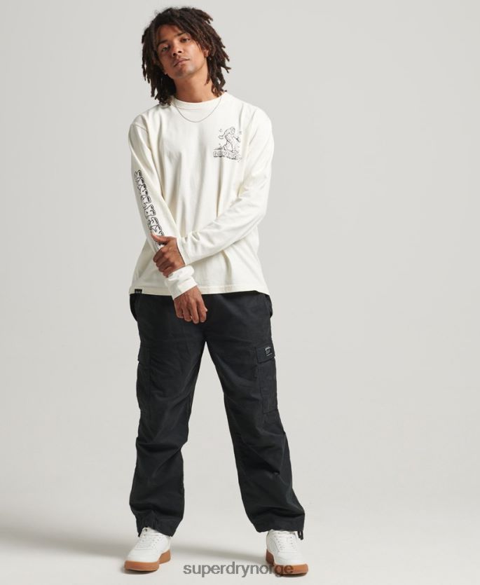 Superdry hvit klær 86P46D1538 inn i skogen langermet topp menn
