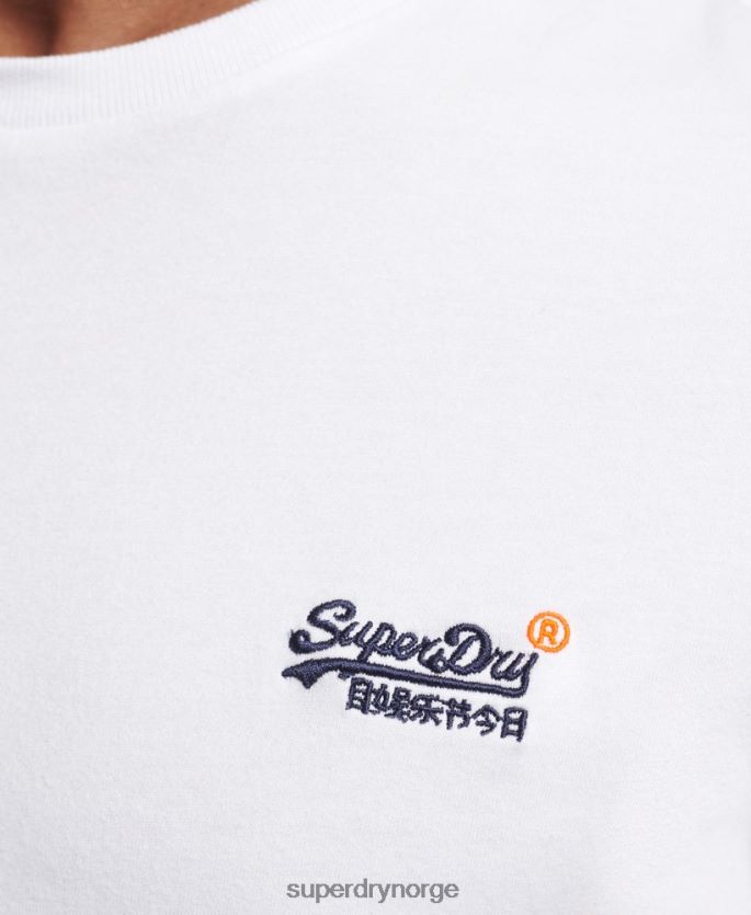 Superdry hvit klær 86P46D1544 vintage brodert topp i økologisk bomull menn