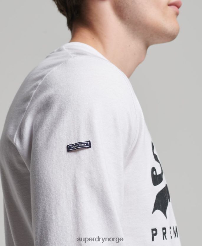 Superdry hvit klær 86P46D1590 vintage-logo med lang ermet topp menn