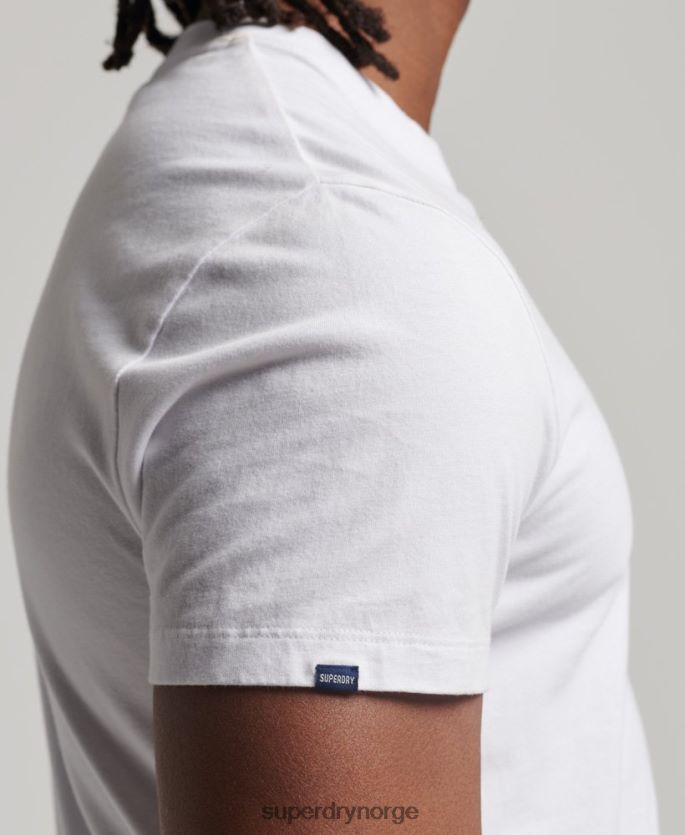Superdry hvit klær 86P46D1 essensiell logo-t-skjorte i økologisk bomull menn