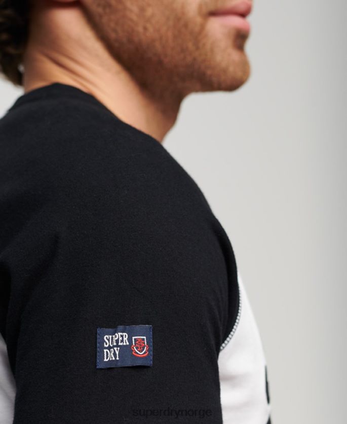 Superdry hvit klær 86P46D42 vintage logobutikk raglan langermet topp menn