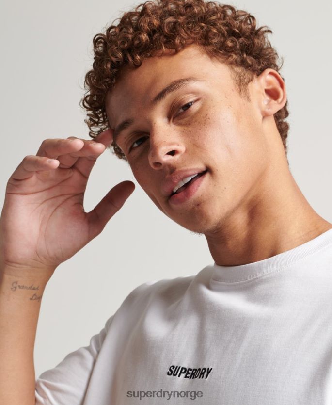 Superdry hvit klær 86P46D4803 kode mikro logo t-skjorte menn