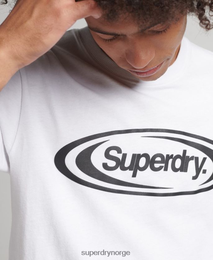 Superdry hvit klær 86P46D4813 spill på t-skjorte med logo fra 90-tallet menn