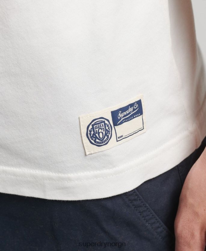 Superdry hvit klær 86P46D4824 grafisk t-skjorte for atletisk college menn