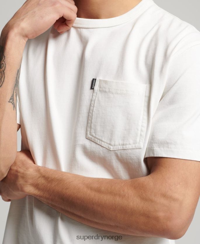 Superdry hvit klær 86P46D4861 vintage surfer ranchero t-skjorte i økologisk bomull menn