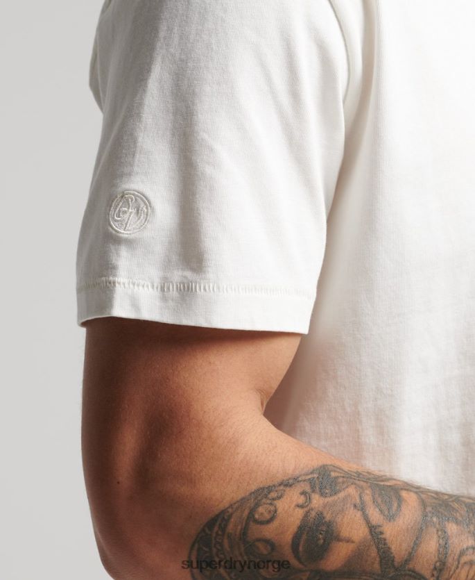 Superdry hvit klær 86P46D4861 vintage surfer ranchero t-skjorte i økologisk bomull menn