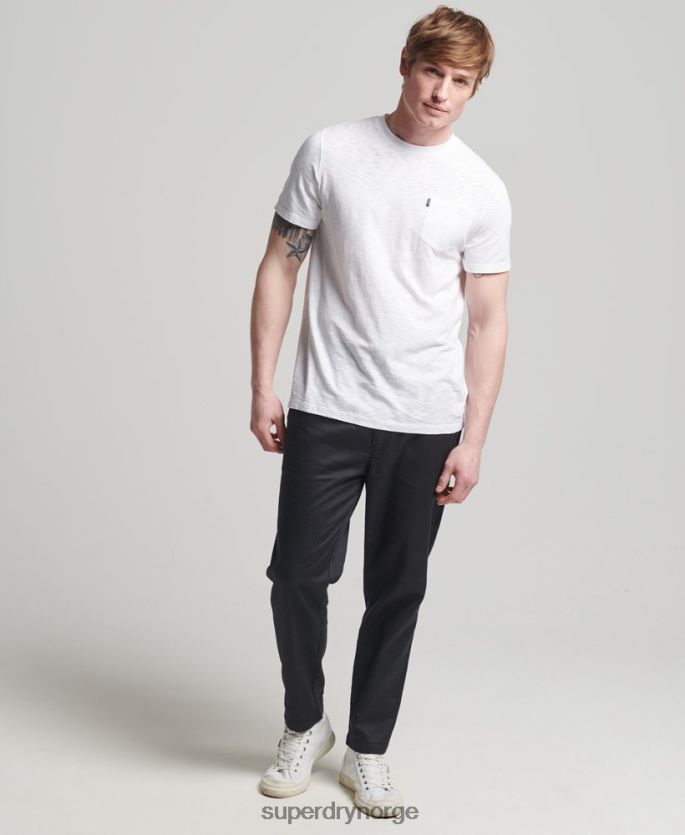 Superdry hvit klær 86P46D4865 t-skjorte med rund hals i økologisk bomull menn
