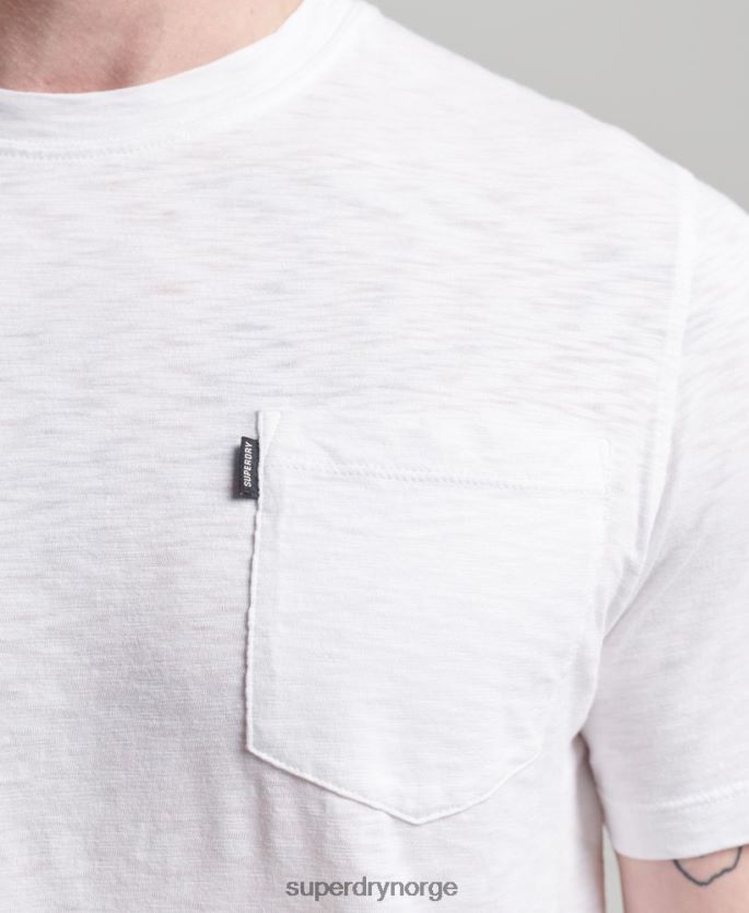 Superdry hvit klær 86P46D4865 t-skjorte med rund hals i økologisk bomull menn