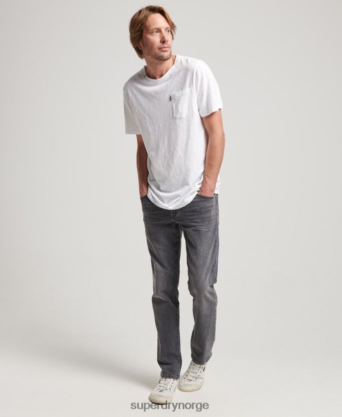 Superdry hvit klær 86P46D4904 t-skjorte med lommer i økologisk bomull menn