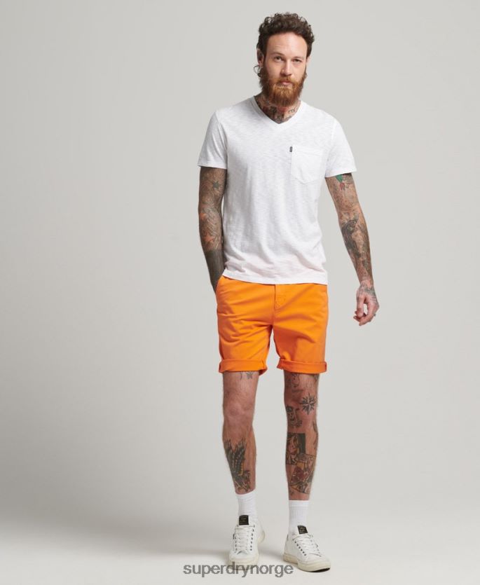 Superdry hvit klær 86P46D4916 t-skjorte med v-hals i økologisk bomull menn