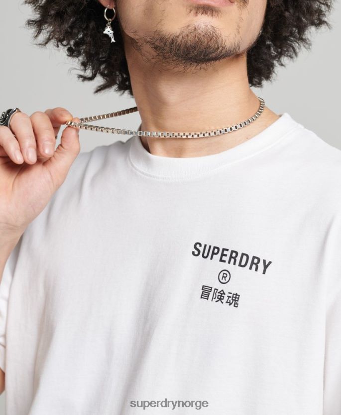 Superdry hvit klær 86P46D4920 code core sport t-skjorte menn