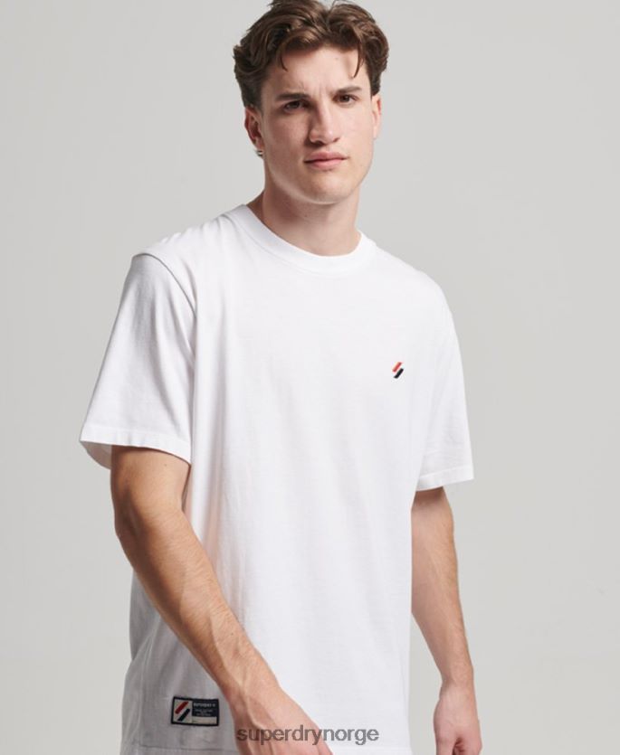 Superdry hvit klær 86P46D4955 t-skjorte med løs passform i økologisk bomull menn