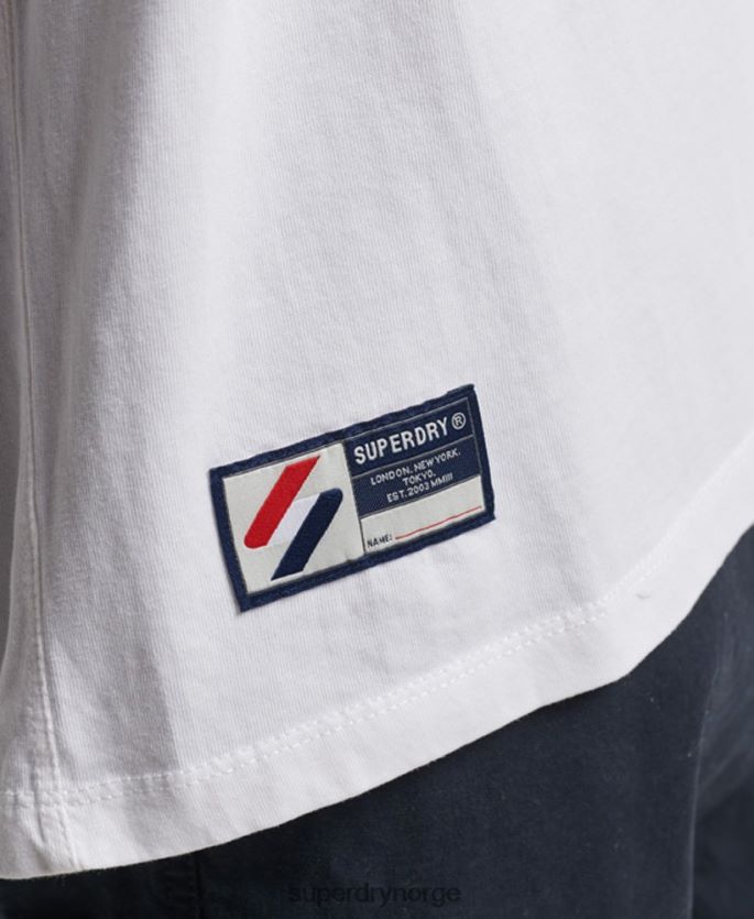Superdry hvit klær 86P46D4955 t-skjorte med løs passform i økologisk bomull menn