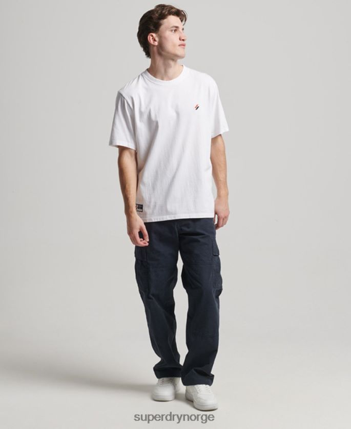 Superdry hvit klær 86P46D4955 t-skjorte med løs passform i økologisk bomull menn