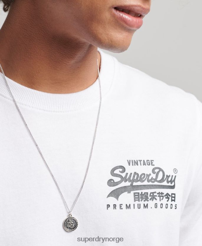 Superdry hvit klær 86P46D4968 vintage logo arv t-skjorte menn