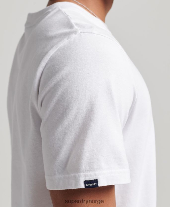 Superdry hvit klær 86P46D4968 vintage logo arv t-skjorte menn
