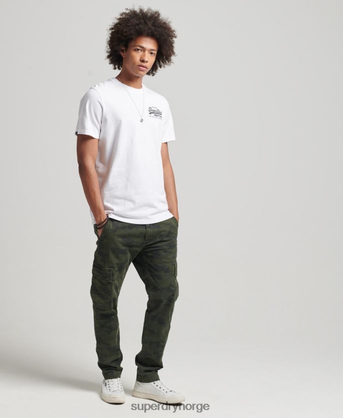 Superdry hvit klær 86P46D4968 vintage logo arv t-skjorte menn