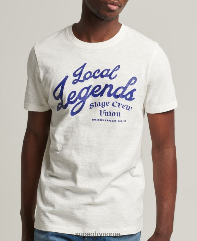 Superdry hvit klær 86P46D4975 vintage merch store t-skjorte menn