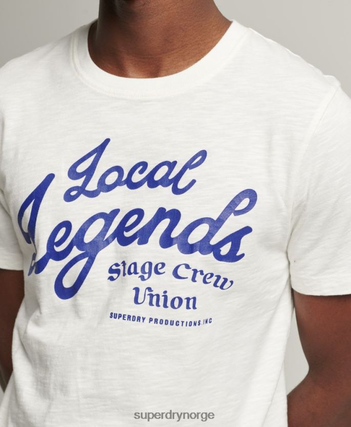 Superdry hvit klær 86P46D4975 vintage merch store t-skjorte menn