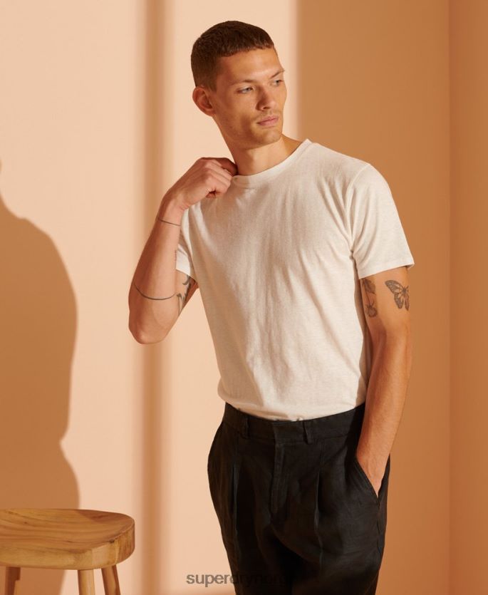 Superdry hvit klær 86P46D4986 hamp t-skjorte i begrenset opplag menn