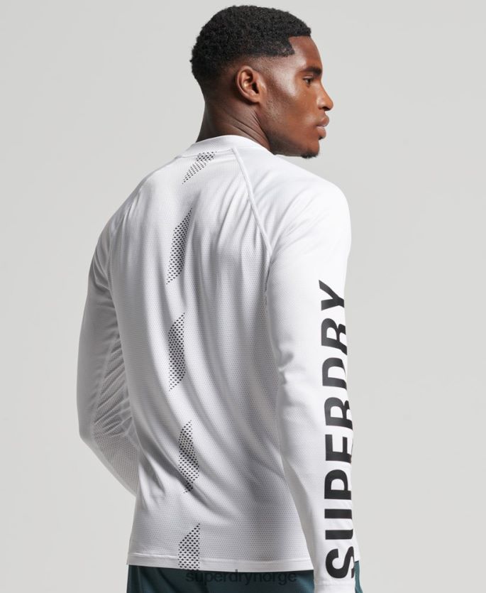 Superdry hvit klær 86P46D5361 train mock hals topp menn