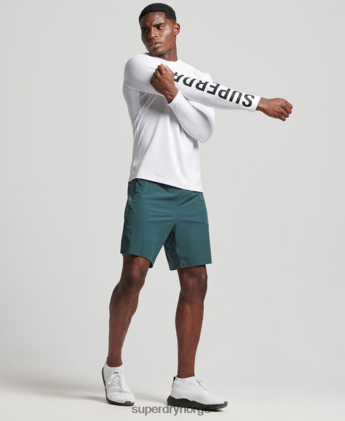 Superdry hvit klær 86P46D5361 train mock hals topp menn